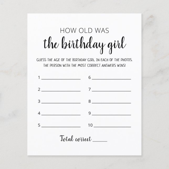 Quel âge avait jeu de fête d'anniversaire de fille (Devant)