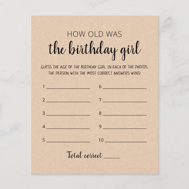 Quel âge avait jeu de fête d'anniversaire fille d' (Devant)