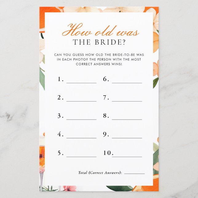 Quel Âge Avait La Mariée Aperol Spritz Fête des ma (Devant)