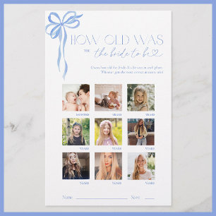 Quel âge avait la mariée jeu de baby-shower noeud 