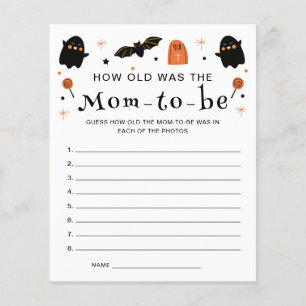 Quel âge avait la mère Halloween Baby shower Jeu