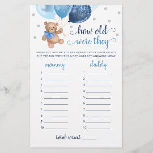 Quel Âge Ont-Ils Joué Baby shower Teddy Bear