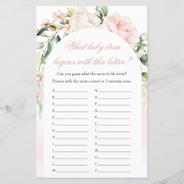 Quel bébé Élément Blush Baby shower Jeu (Devant)