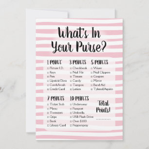 Quel est dans votre sac à main Jeu Rose White Douc