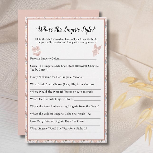 Quel est son style de lingerie ? Jeu pour enterrem (Créateur téléchargé)