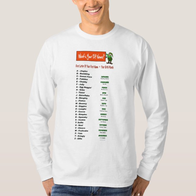 Quel est votre nom d'Elf ? T-shirt (Devant)
