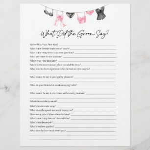 Quel Groom Dites Lingerie Party Jeu