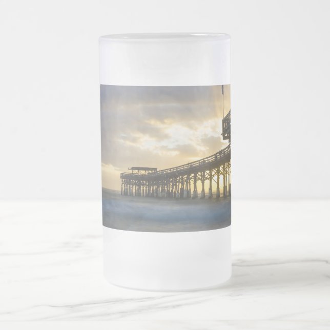 Quel Matin De Plage De cacao De Vitre Froissée Mug (Centre)