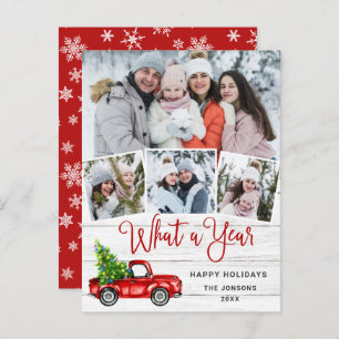 Quelle année Noël Red Farm Truck Carte de vacances