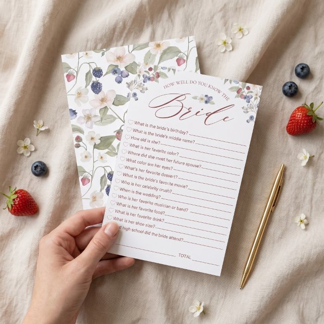 Quelle Connaissance Avez-Vous de la Mariée Carte d (How Well Do You Know Bride Bridal Shower Game Card)