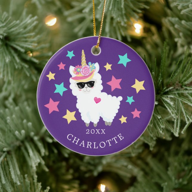 Quelle décoration de Noël en forme de lama licorne (Arbre)