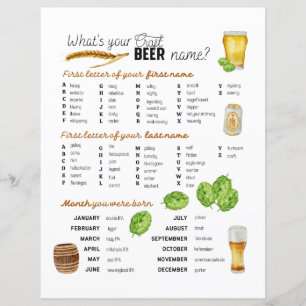 Quelle est votre bière d'artisanat Nom aquarelle