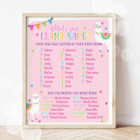 Quelle est votre Llama Nom Party Poster du jeu