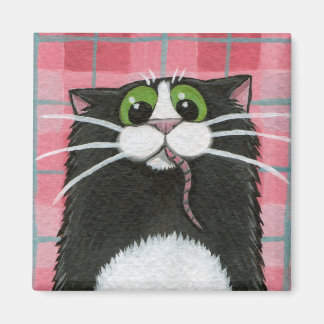 Quelle souris ? - Magnet de chat noir