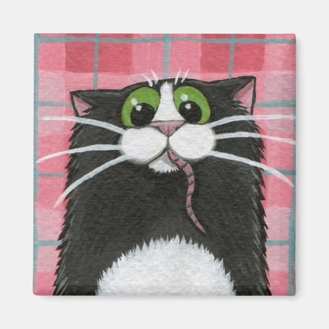 Quelle souris ? - Magnet de chat noir (Devant)