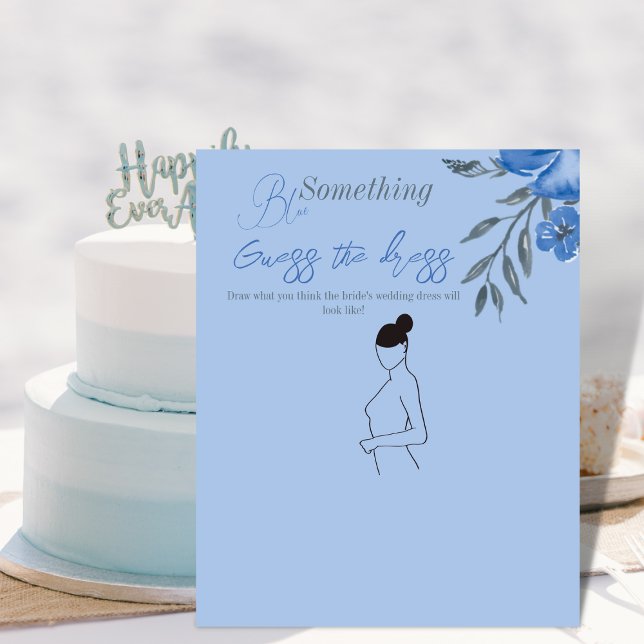 Quelque chose Blue Floral Fête des mariées Devinez (Créateur téléchargé)