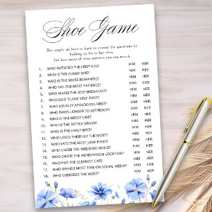 Quelque chose Blue Floral Wedding shower jeu de ch