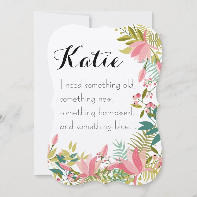 Quelque chose d'ancien | Bridesmaid Faire-part de  (Devant)