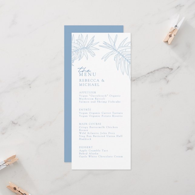 Quelque chose de bleu Elegant Botanique Mariage Me (Devant/Arrière en situation)