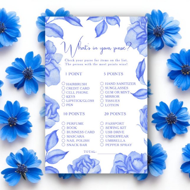 Quelque chose de bleu floral Jeu de sac à main pou (Créateur téléchargé)