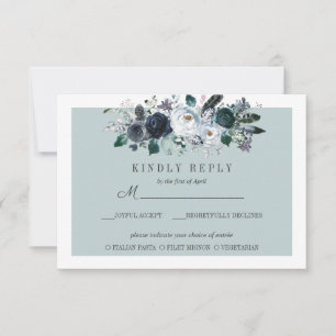 Quelque chose de bleu   Floral Wedding RSVP MEAL o