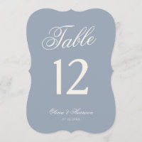 Quelque chose de bleu Numéro de table en bleu pous