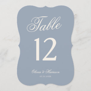 Quelque chose de bleu Numéro de table en bleu pous