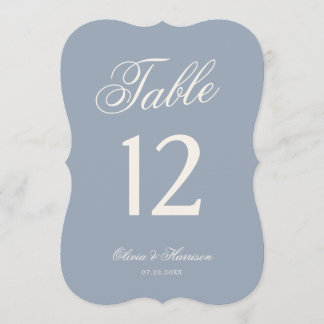 Quelque chose de bleu Numéro de table en bleu pous