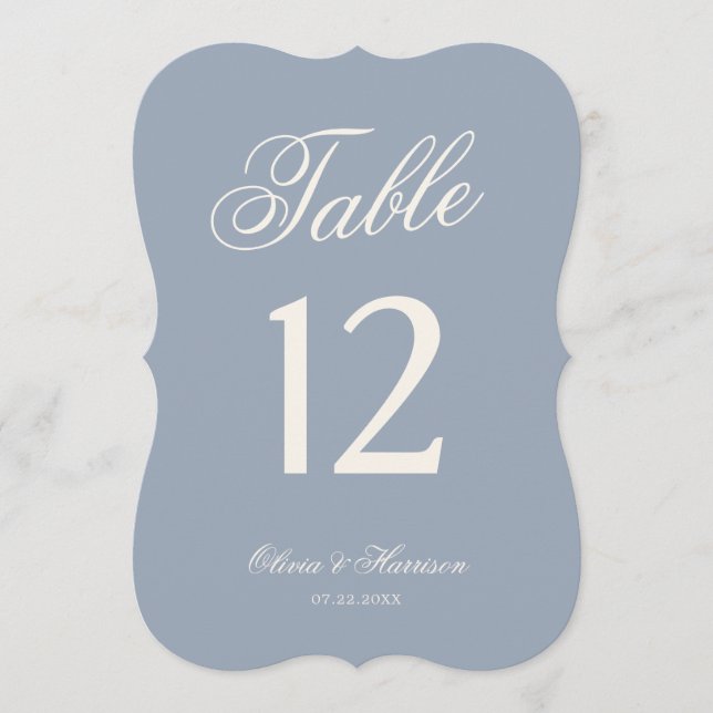 Quelque chose de bleu Numéro de table en bleu pous (Devant)