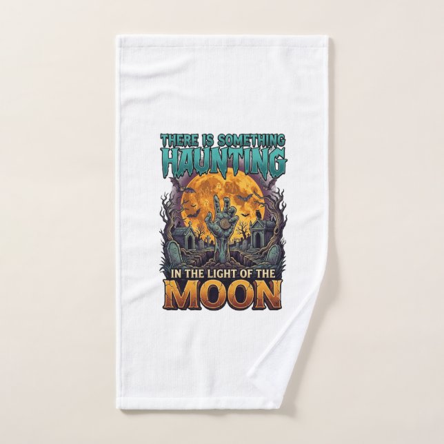 Quelque chose hantant lune Halloween Zombie Main G (Serviette à main)