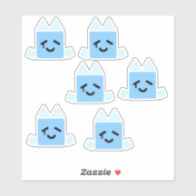 Quelques stickers de cyan cyan cube Happy