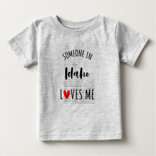 Quelqu'Un À Idaho M'Aime Carte T-shirt Bébé