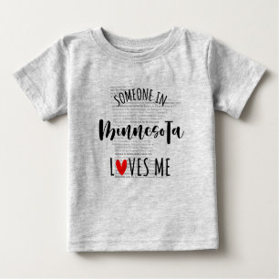 Quelqu'Un Au Minnesota M'Aime Carte T-shirt Bébé