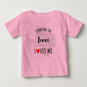 Quelqu'Un Au Texas M'Aime Carte T-shirt Bébé