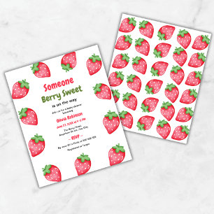 Quelqu'un Berry Sweet Strawberry Baby shower Invit