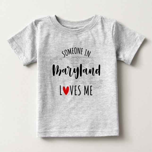 Quelqu'Un Dans Le Maryland M'Aime Carte T-shirt Bé (Devant)