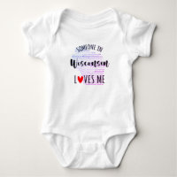 Quelqu'Un Dans Le Wisconsin M'Aime Carte Bébé Body