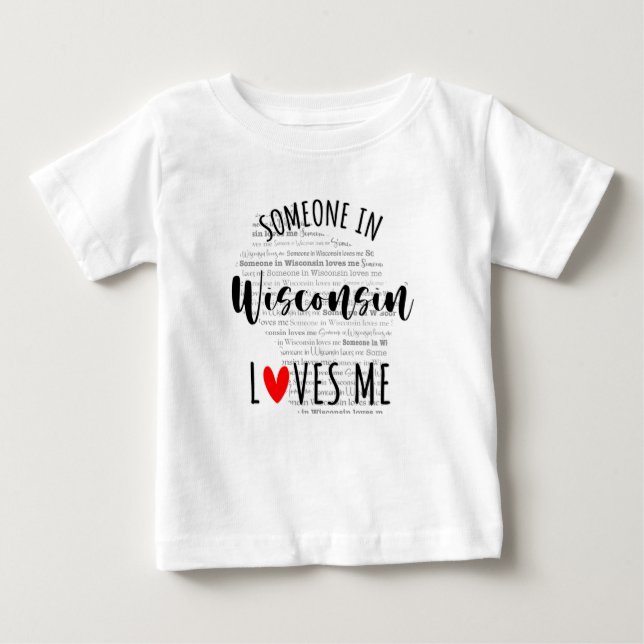 Quelqu'Un Dans Le Wisconsin M'Aime Carte T-shirt B (Devant)