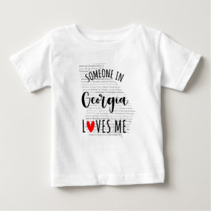 Quelqu'Un En Géorgie M'Aime Carte Baby T-shirt