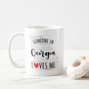 Quelqu'Un En Géorgie M'Aime Carte Café Mug