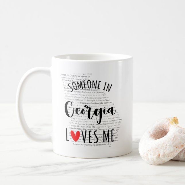 Quelqu'Un En Géorgie M'Aime Carte Café Mug (Avec donut)