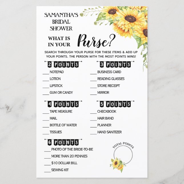 Qu'est-ce que dans votre Purse douche Anglais espa (Devant)