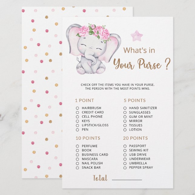 Qu'est-ce que dans votre sac à dos Baby shower béb (Devant / Derrière)
