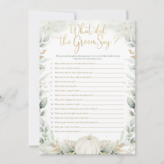 Qu'est-ce que Groom Say Fall Citrouille Fête des m (Devant)