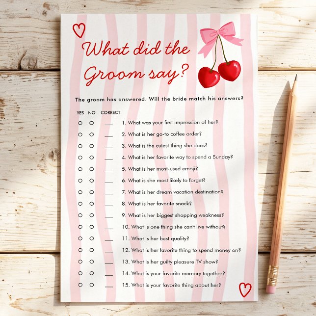 Qu'est-ce que le marié a dit Jeu de Baby Shower Ce (Créateur téléchargé)