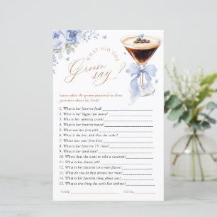 Qu'est-ce que le marié a dit Jeu de Baby Shower Ma