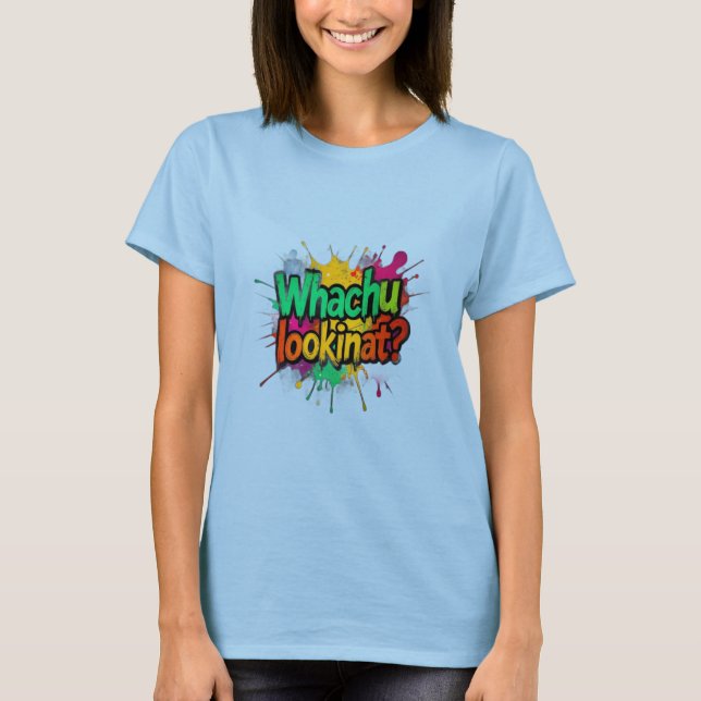 Qu'est-ce que tu regardes drôle T-shirt de rue mod (Devant)