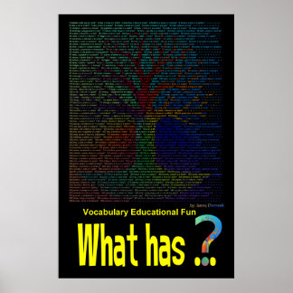 Qu'est-ce qui... Arbre Poster Livre non riming