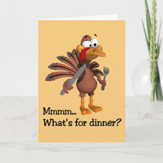 Qu'est pour le dîner ? Carte de thanksgiving