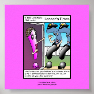 Question Police Caricature encadrée Poster Drôle